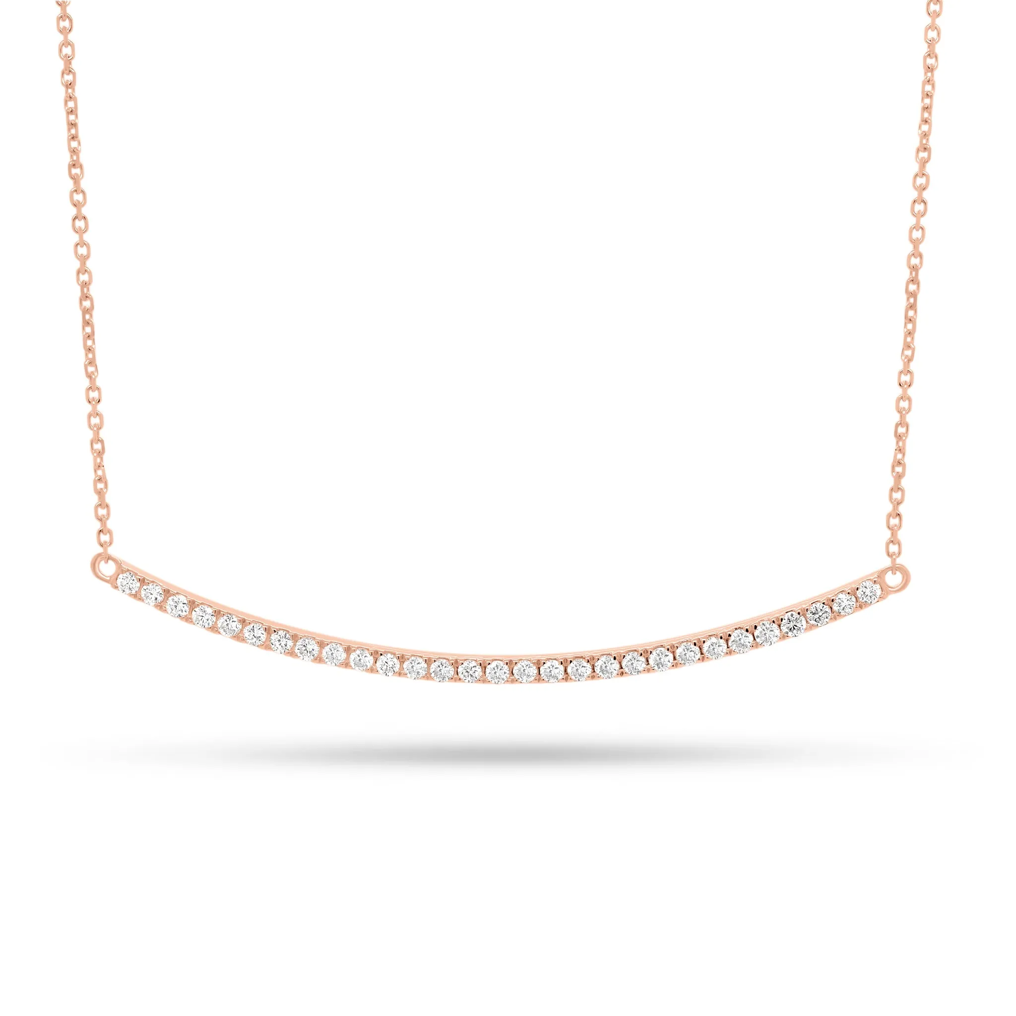 Diamond Long Curved Bar Necklace