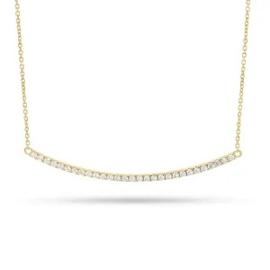 Diamond Long Curved Bar Necklace