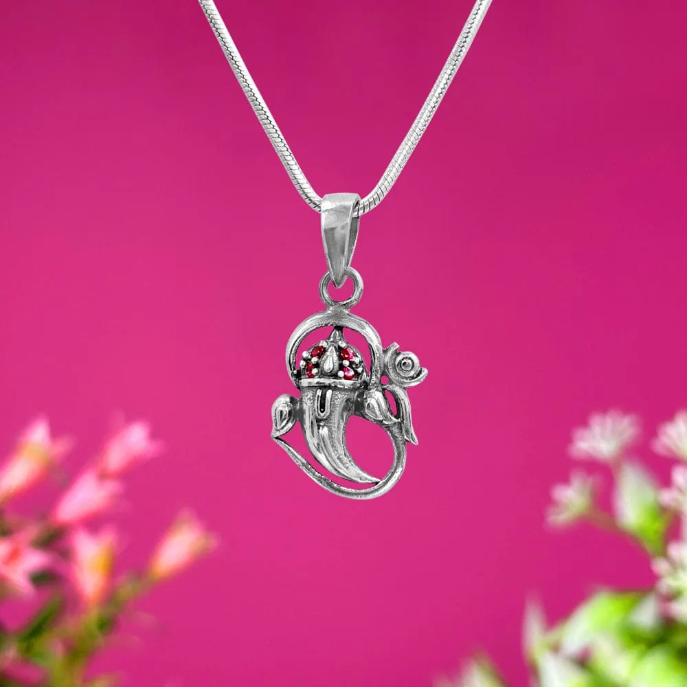 Divine Blessings Ganesh Silver Pendant