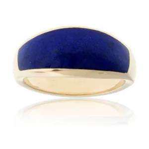 Domed Lapis Inlay Band