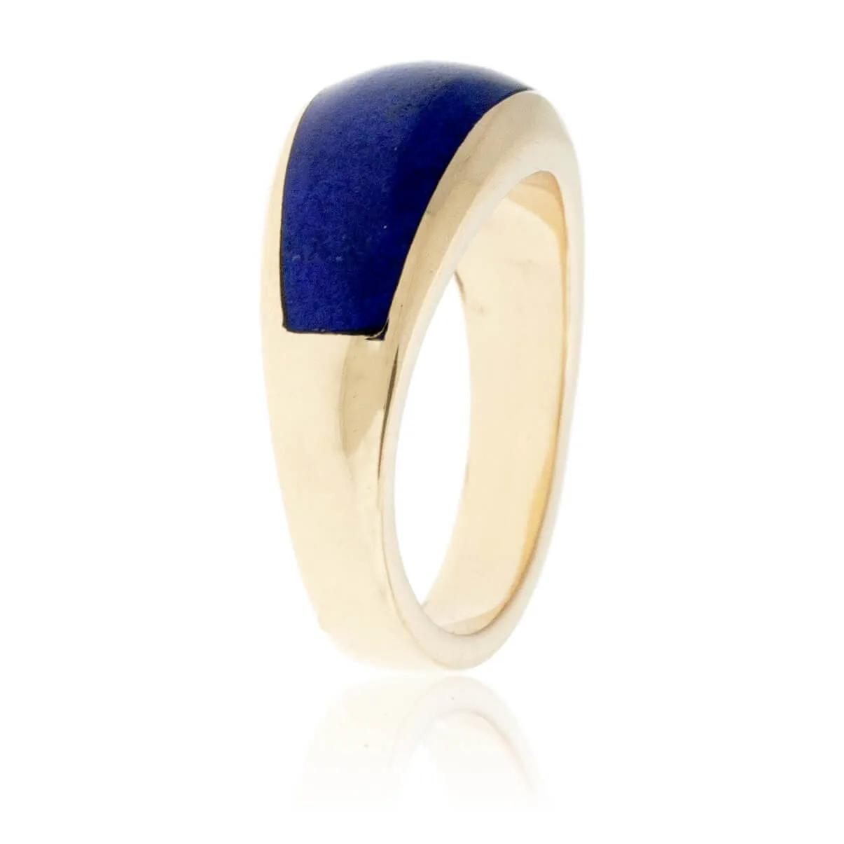 Domed Lapis Inlay Band