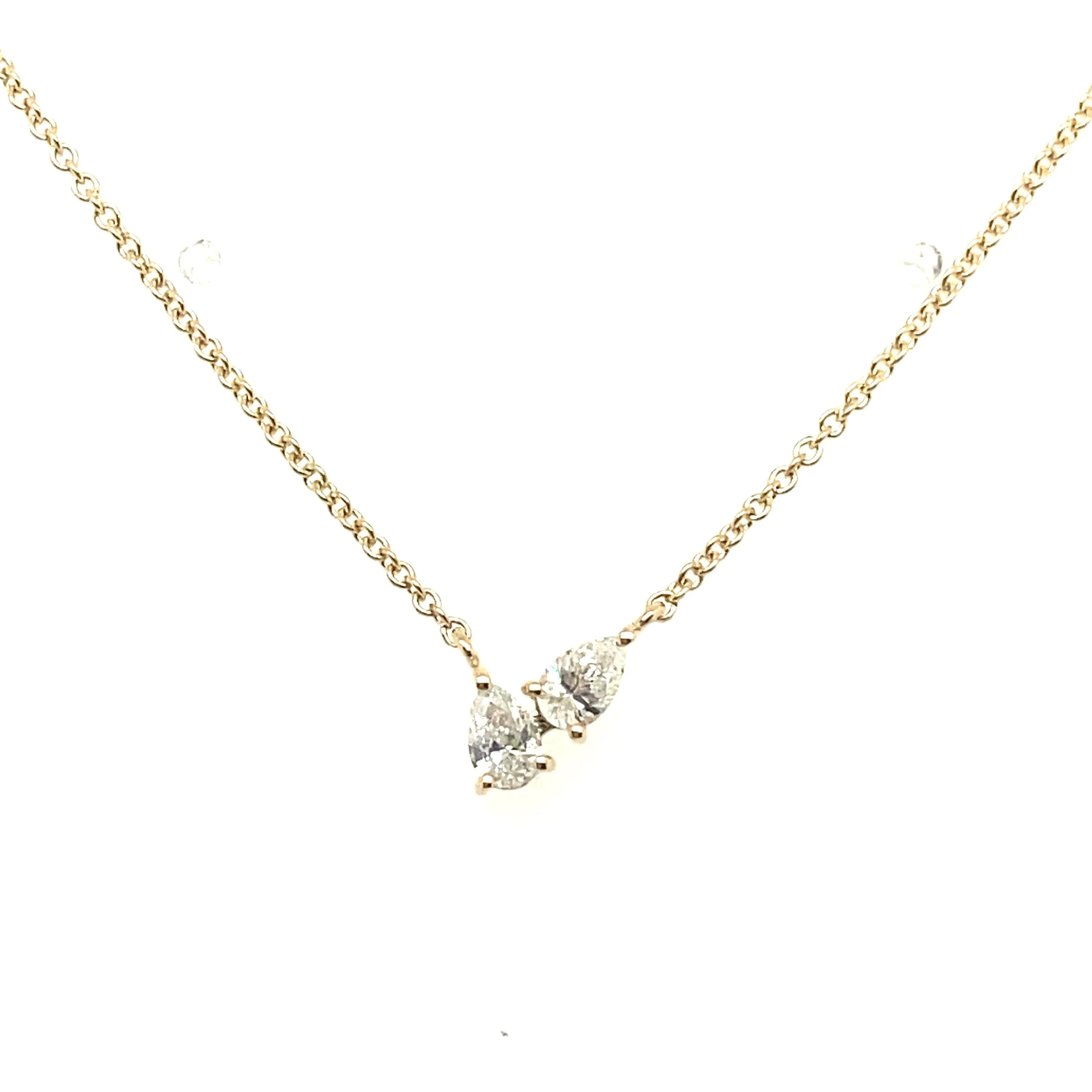 Double Pear Diamond Necklace