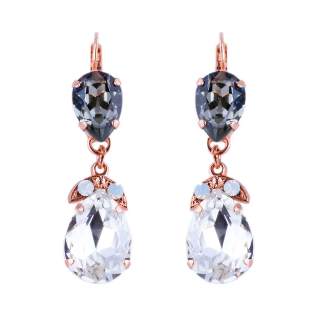 Double Pear Embellished Leverback Earrings in "Ice Queen" *Custom*