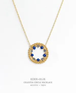 EDEN   ELIE Celestia Circle Necklace - Aerolite   Lapis