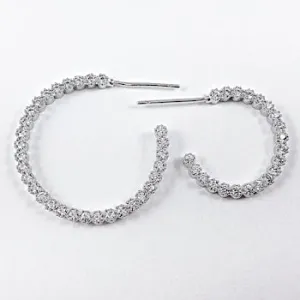 Elegant Mix Size Micro CZ Cuff Hoop Brass Earrings