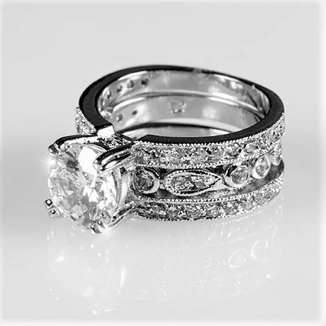 Elnora 2.5ct Round Engagement and Wedding Set | 4ct