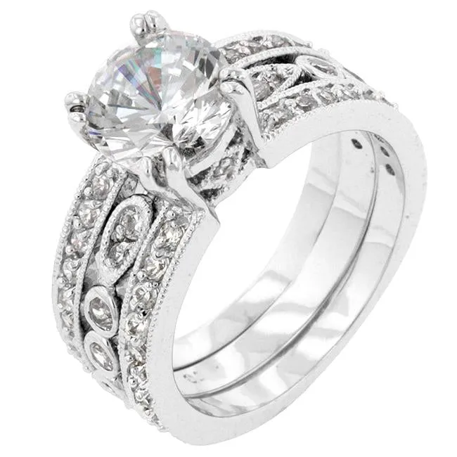 Elnora 2.5ct Round Engagement and Wedding Set | 4ct