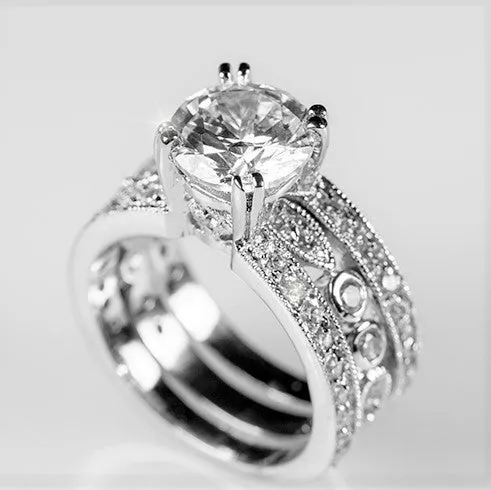 Elnora 2.5ct Round Engagement and Wedding Set | 4ct