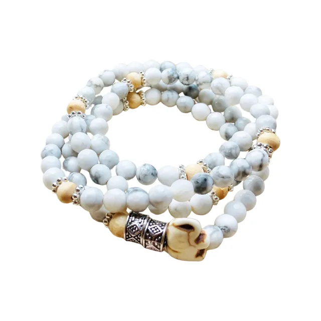 Energy Stone Wrap Bracelet/ Necklace (Howlite)