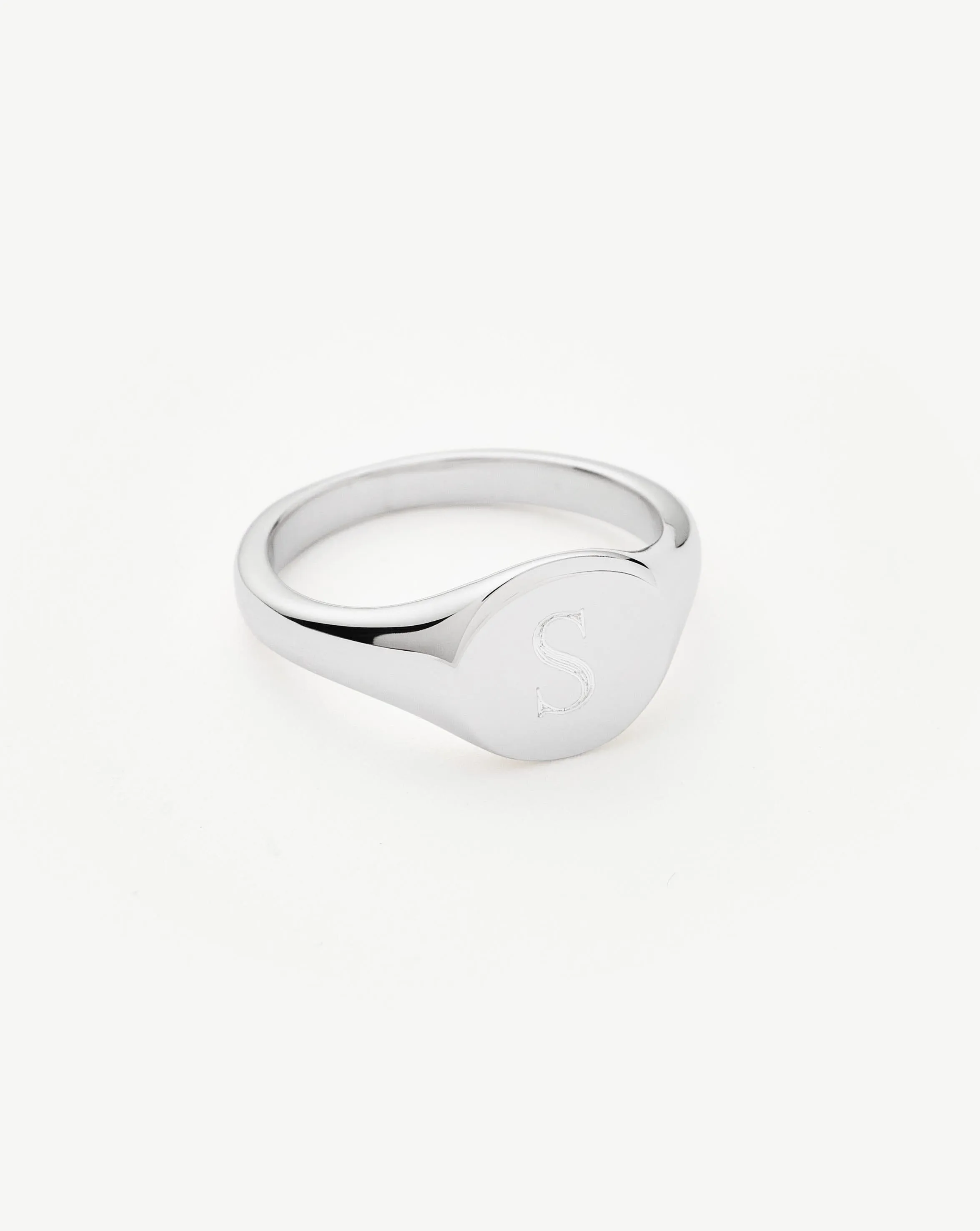 Engravable Round Signet Ring | Sterling Silver