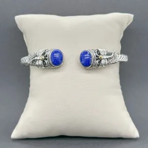 Estate Samuel Benham SS Lapis Lazuli Dragonfly Cuff Bracelet