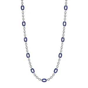 Eternity Long Signature Link Necklace with Lapis