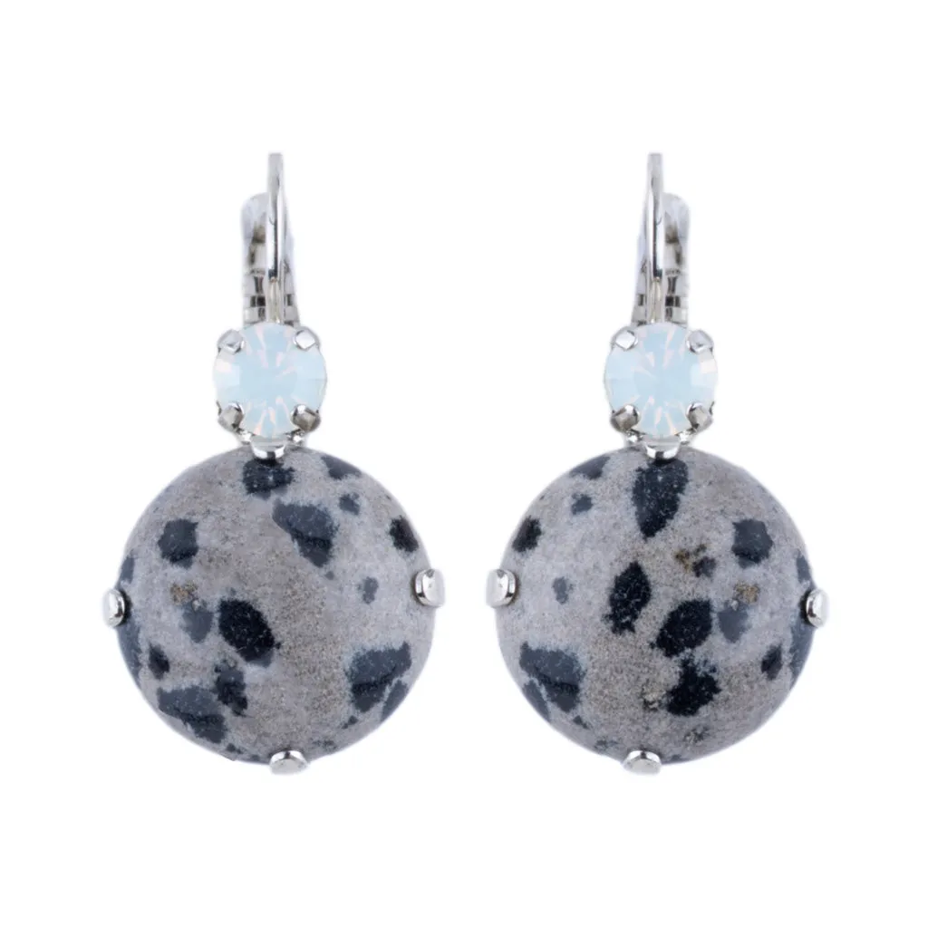 Extra Luxurious Double Stone Leverback Earrings in "Nightfall" *Custom*