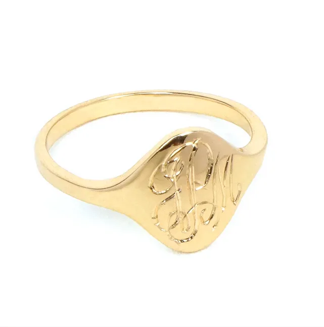 Flat Gold Signet Ring