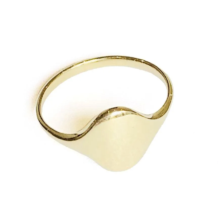 Flat Gold Signet Ring