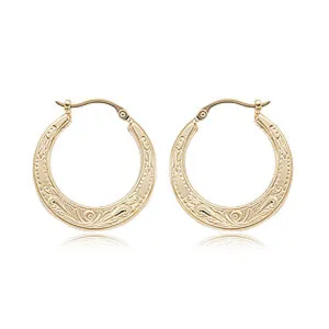 Flat Hoop Earrings, 14Kt