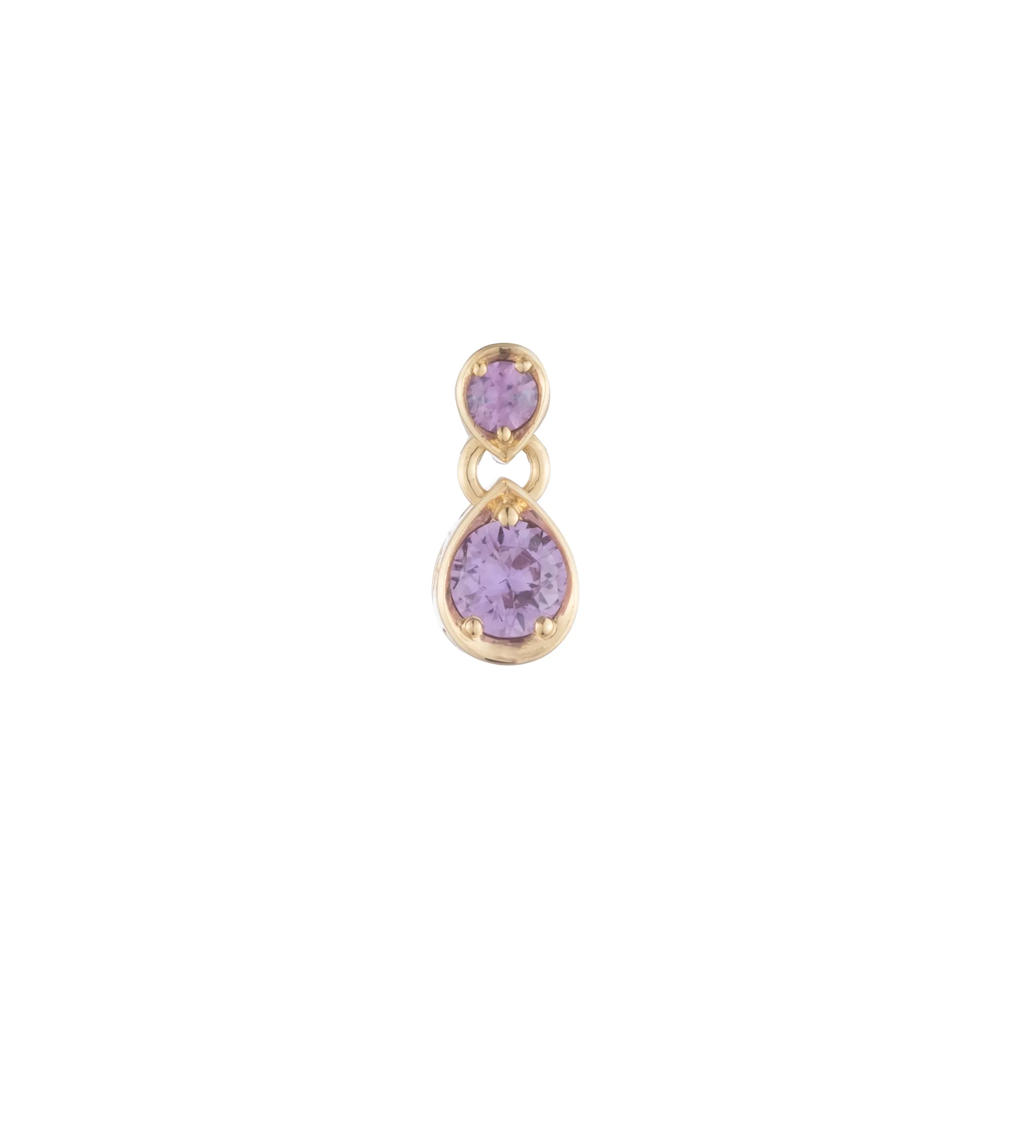 Forever & Always a Pair - Love : Lilac Sapphire Gemstone Double Drop Earring