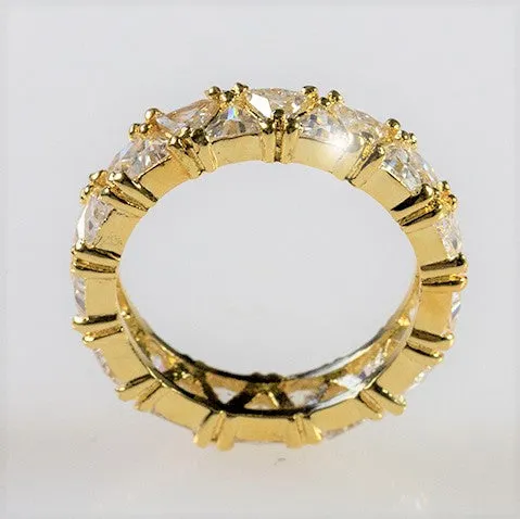 Freya Trillion Cut Eternity Gold Ring | 6ct