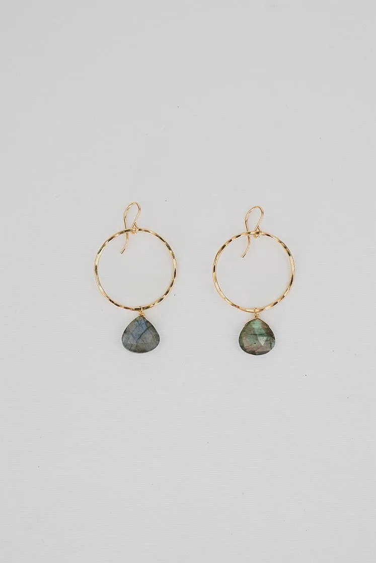 Full Circle Earrings - Labradorite