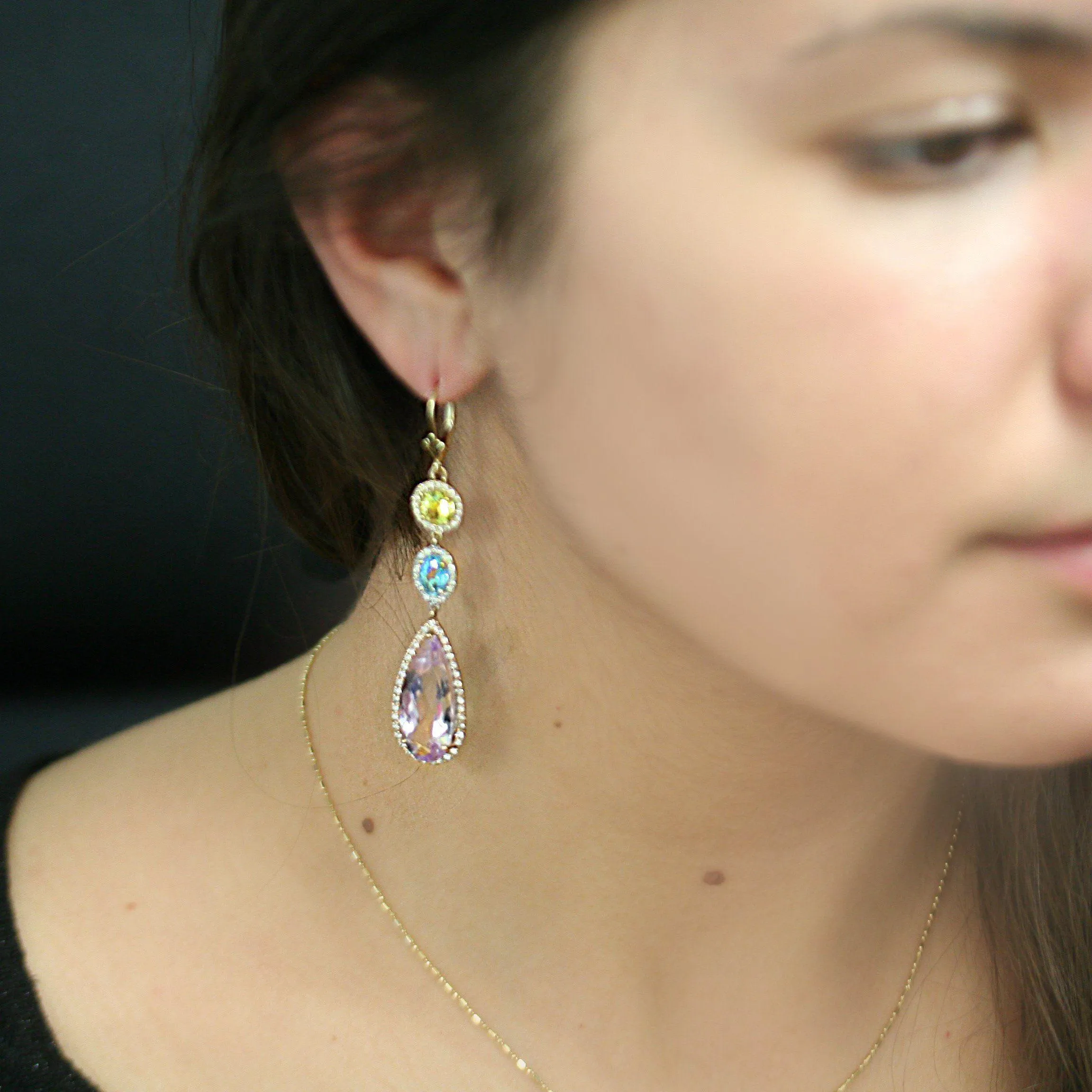 Gemstone Drop Earrings