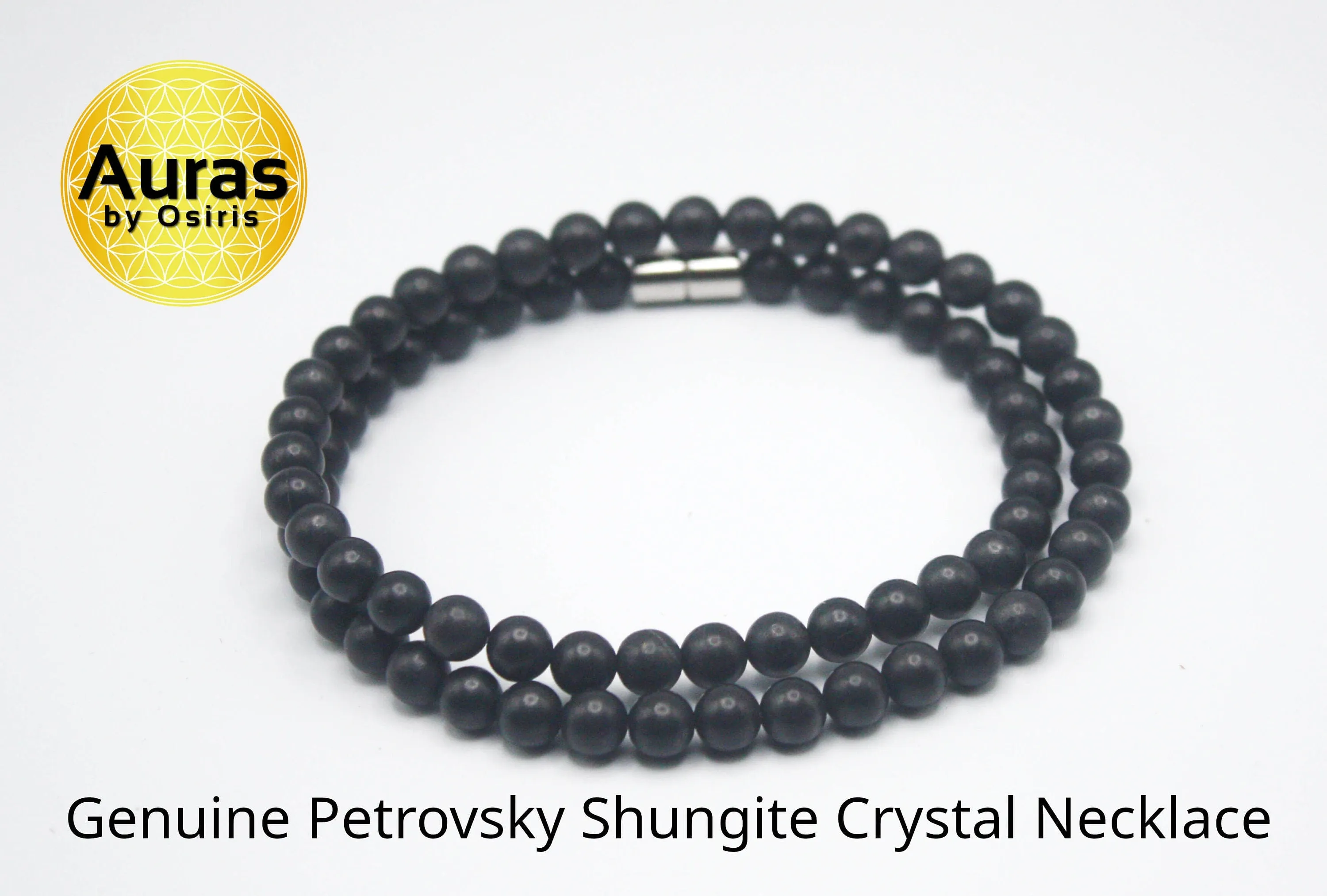 Genuine Shungite Crystal Necklace for Men/Women EMF Protection Necklace 6mm Shungite Jewelry Handmade in USA