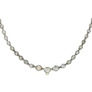 Georgian 15kt/Sterling Rose Cut   Table Cut Diamond Riviera Necklace 5ctw