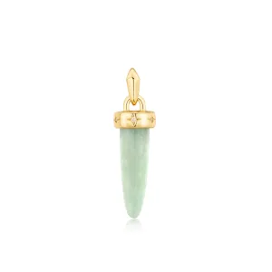 Gold Amazonite Drop Charm Pendant