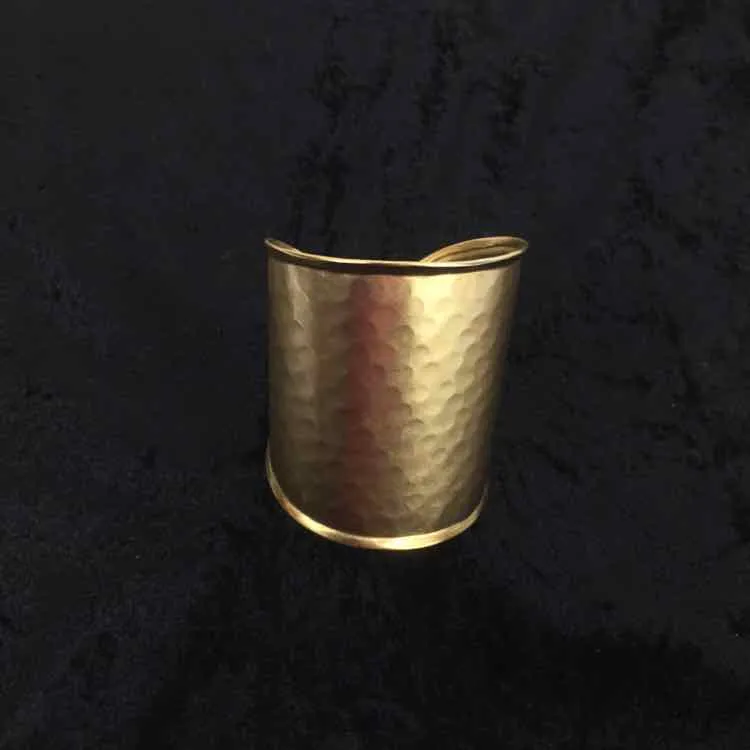 Gold Color Hammered Cuff Bracelet