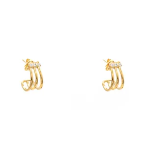 Gold Filled CZ Stud Earrings