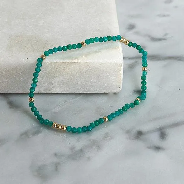 Gold Filled Green Bracelet