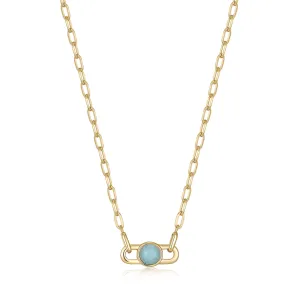 Gold Orb Amazonite Link Necklace