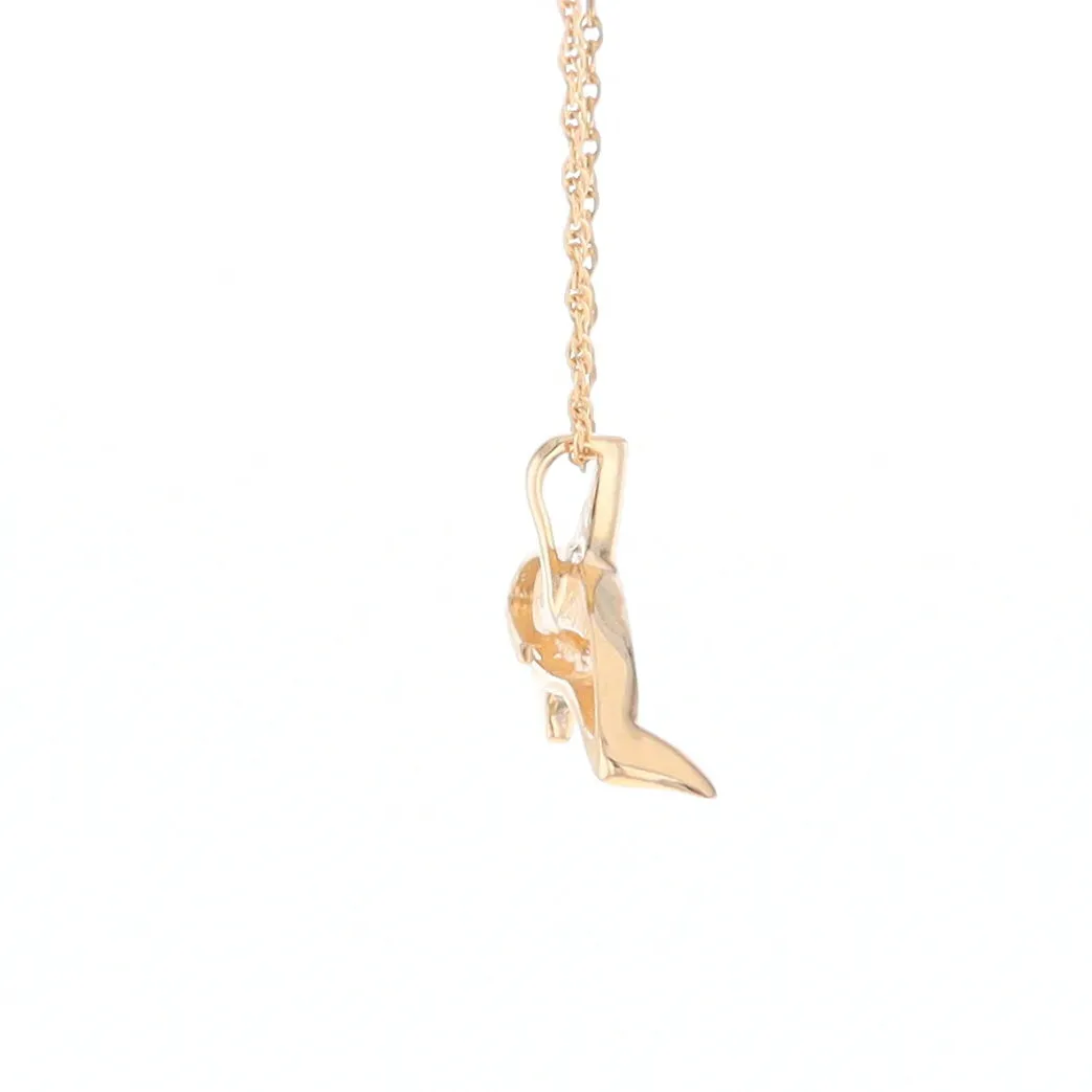 Gold Quartz Necklace Orca Killer Whale Inlaid Sea Life Pendant