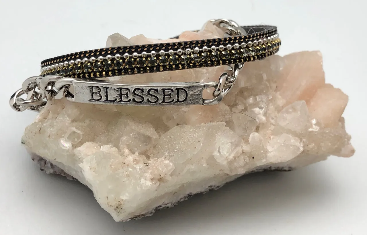 Good Works Make A Difference Angel Inspirational Word ID Double Cuff Bracelet