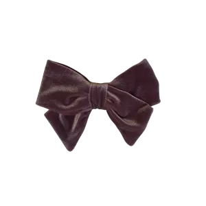 Hair Bows in Plum Velvet