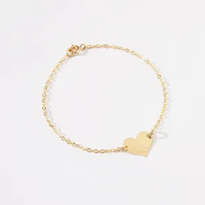 Hammered Texture Small Heart Bracelet - CG332B. Starts at