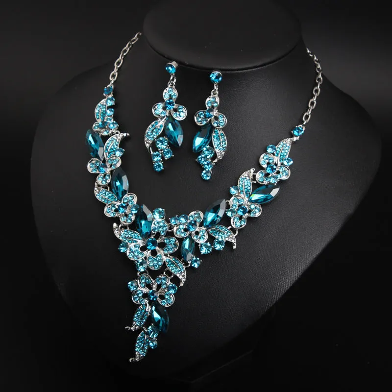 Hot-selling European and American jewelry set crystal necklace short collarbone fashion