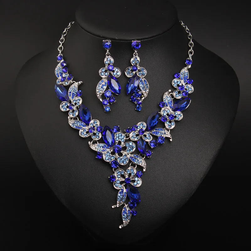 Hot-selling European and American jewelry set crystal necklace short collarbone fashion