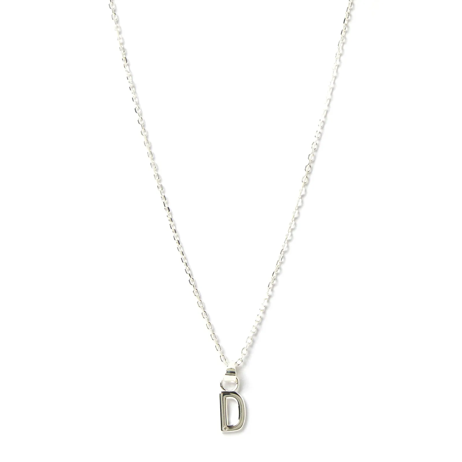 Initial Silver Charm Necklace