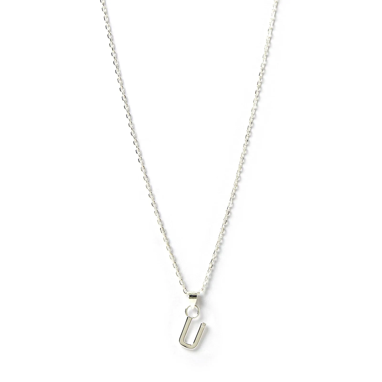 Initial Silver Charm Necklace