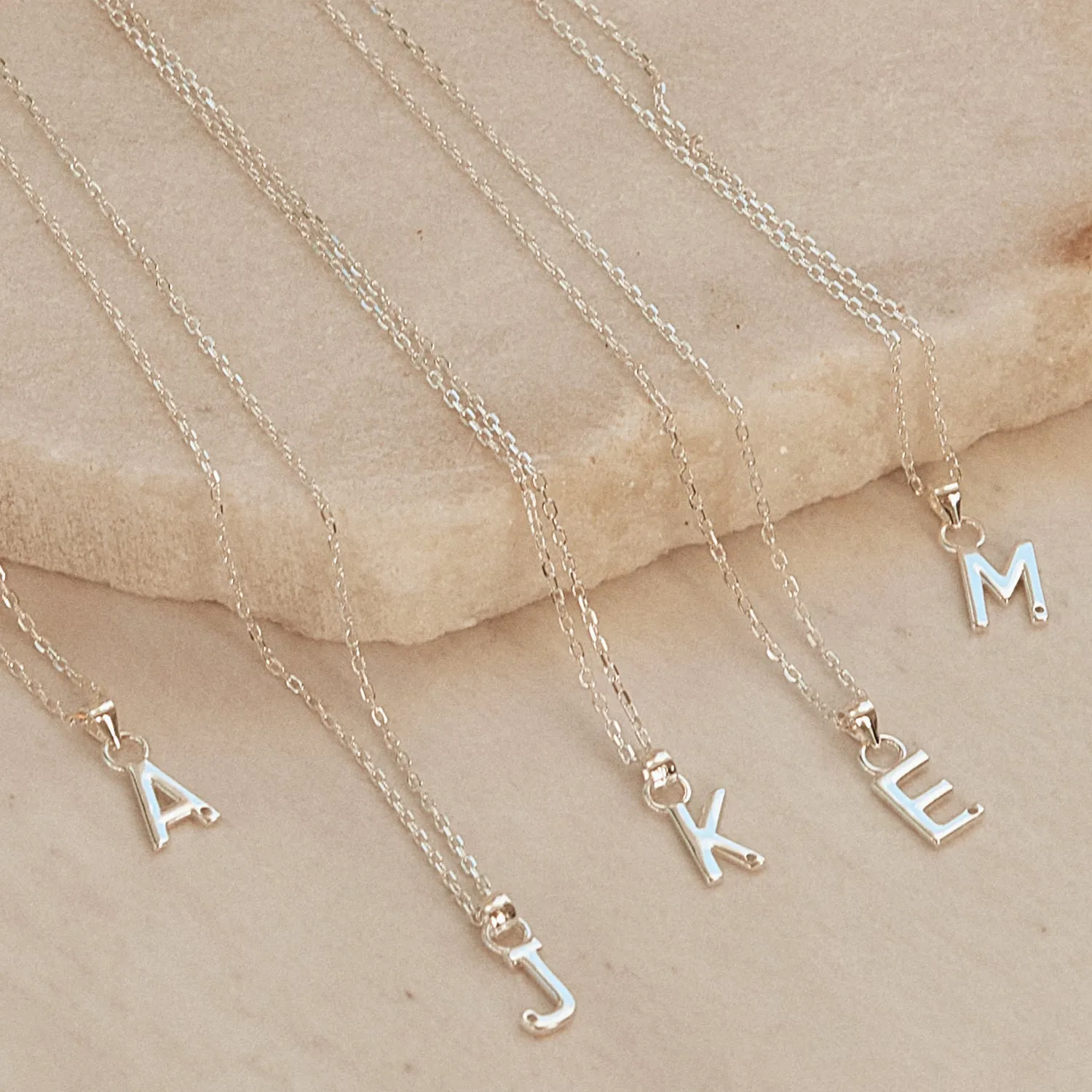 Initial Silver Charm Necklace