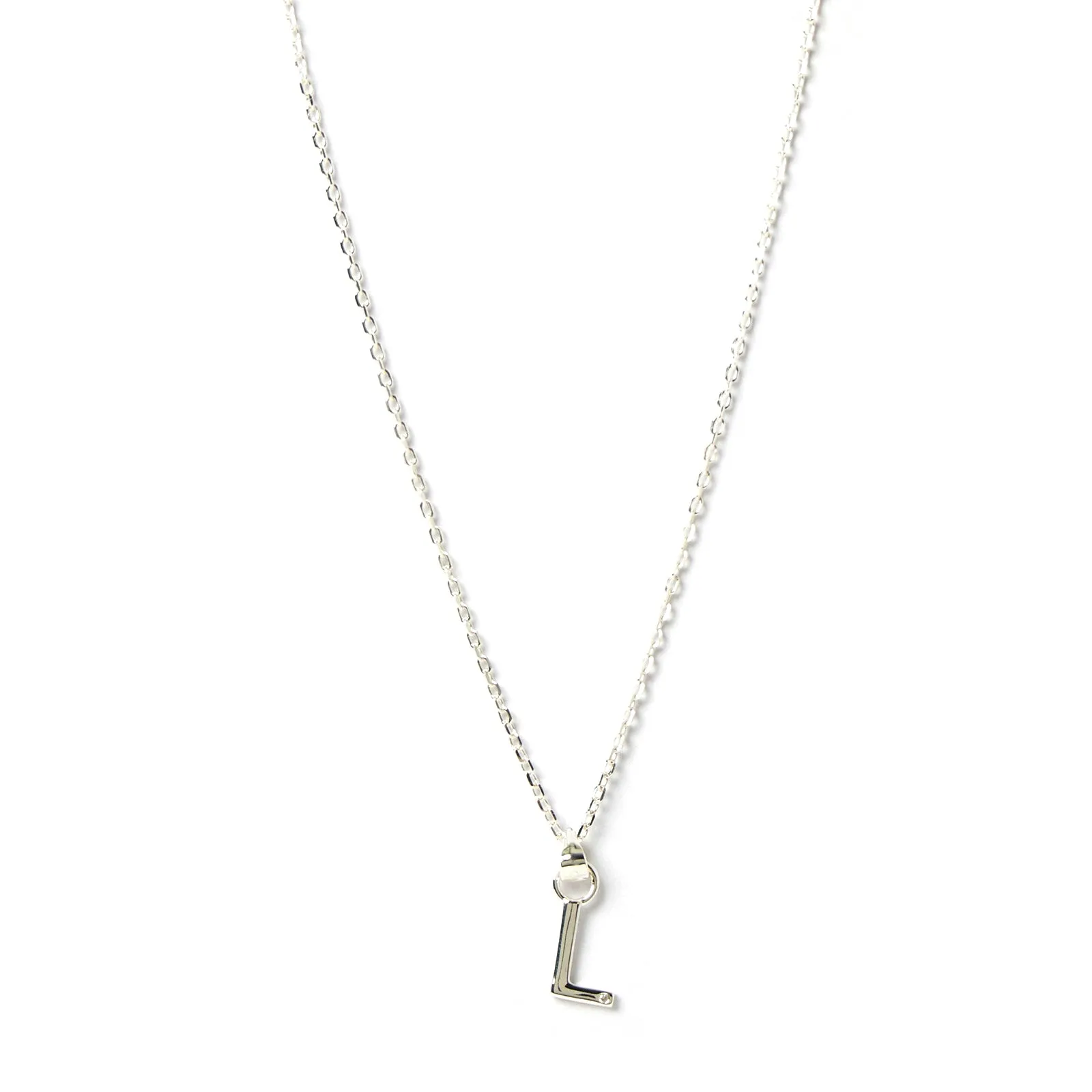 Initial Silver Charm Necklace