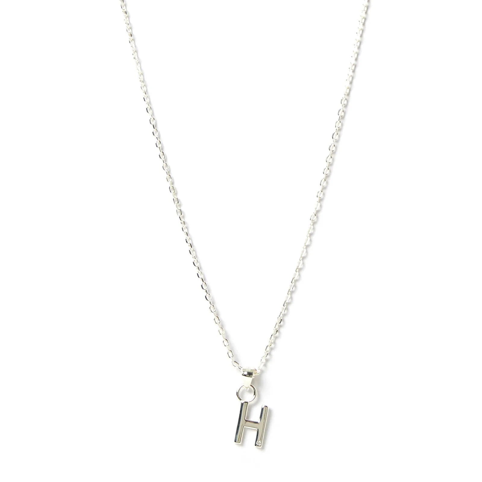 Initial Silver Charm Necklace