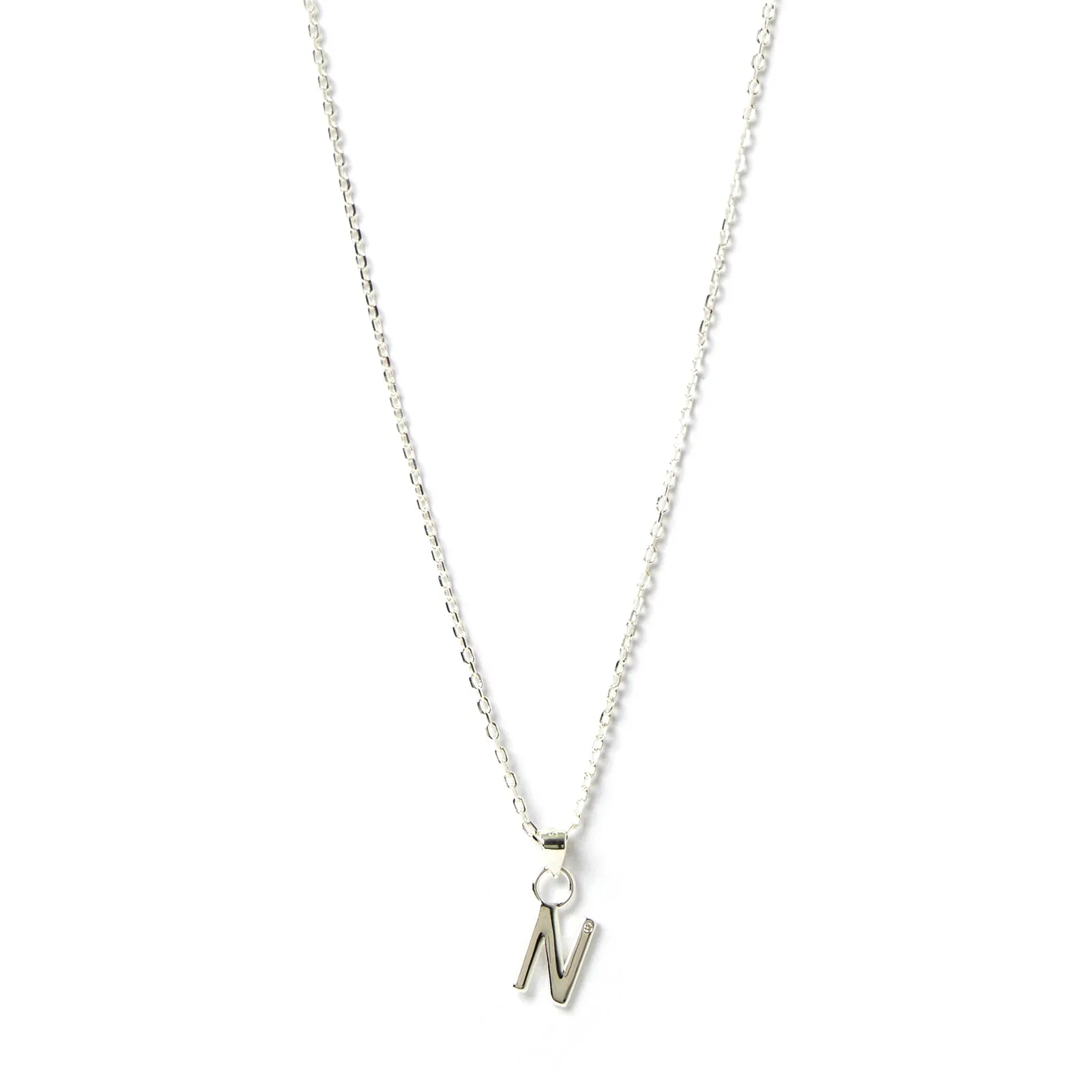 Initial Silver Charm Necklace