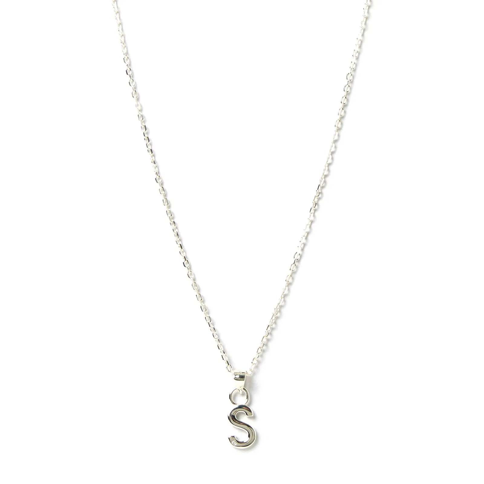 Initial Silver Charm Necklace