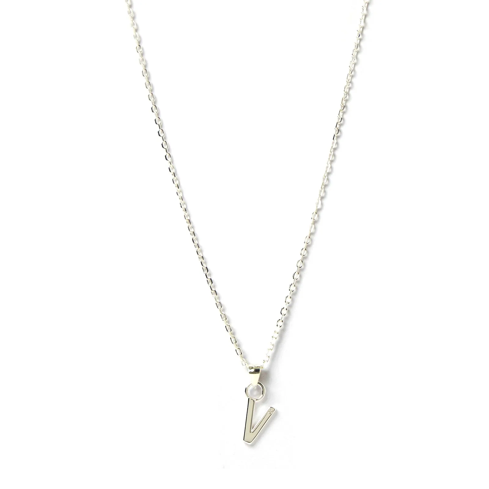 Initial Silver Charm Necklace