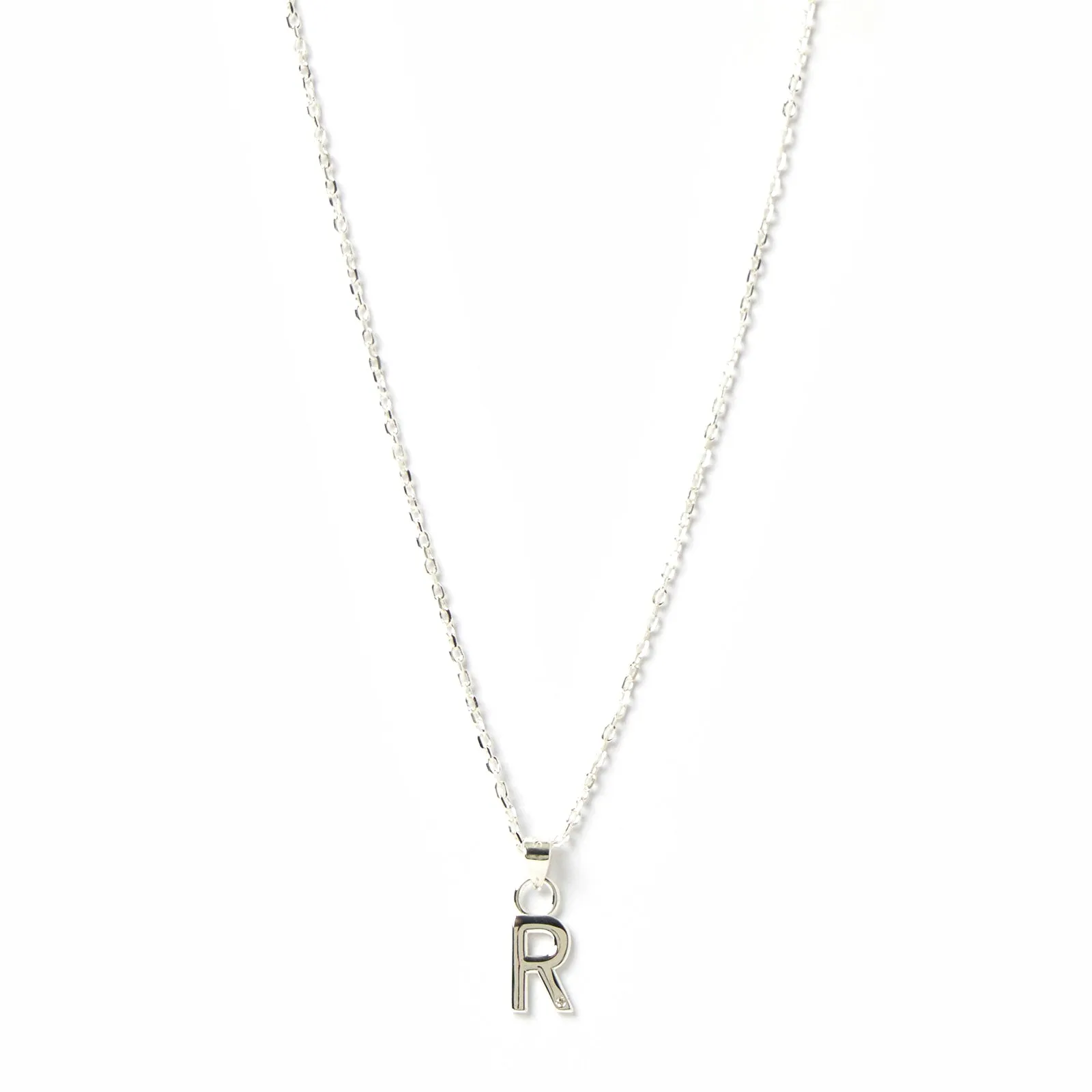 Initial Silver Charm Necklace