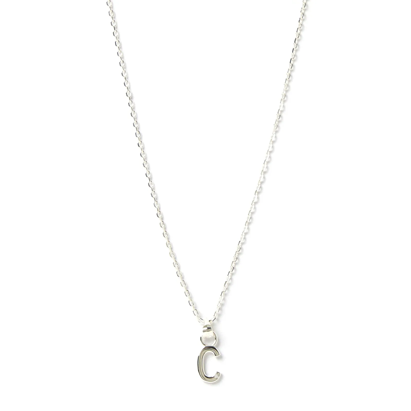 Initial Silver Charm Necklace