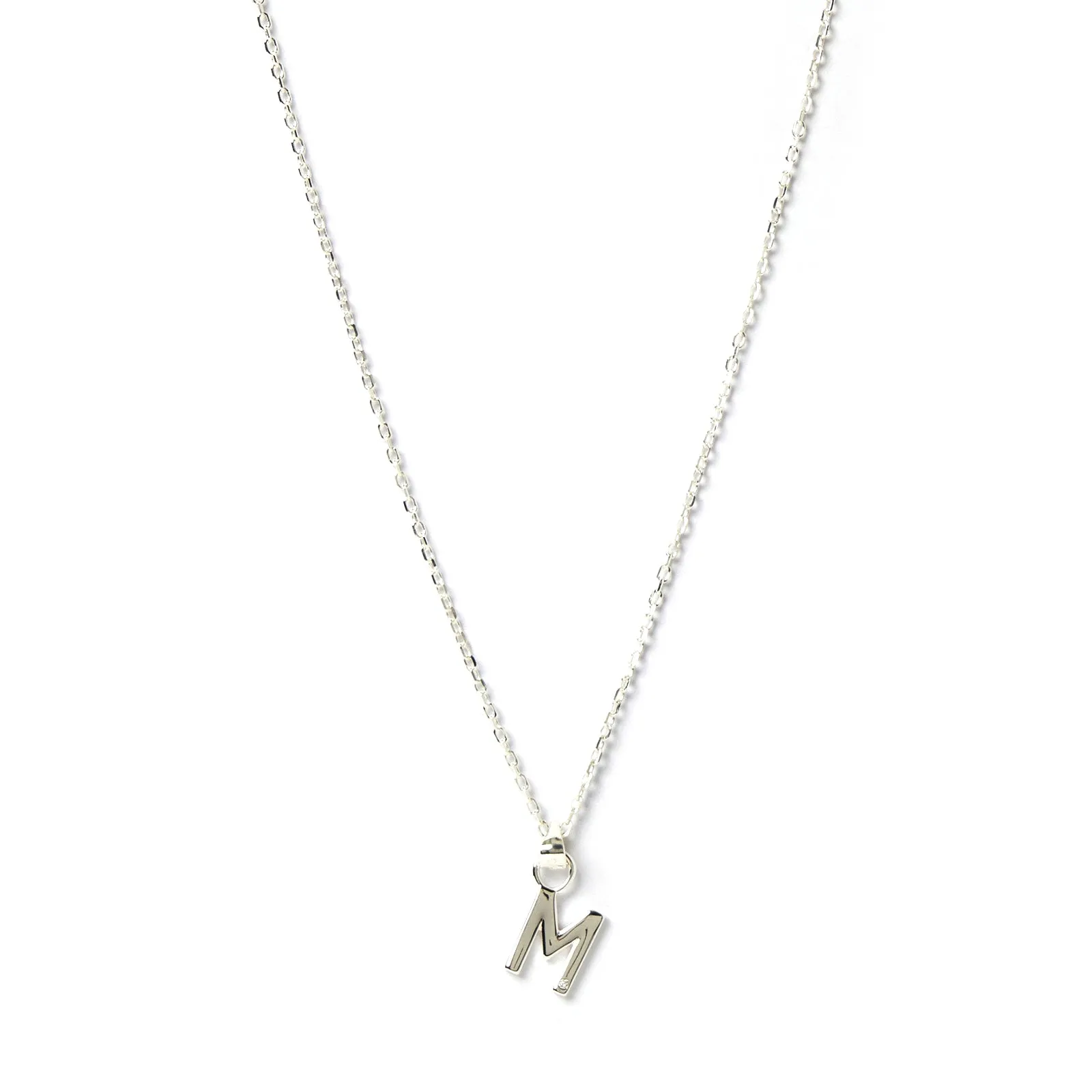 Initial Silver Charm Necklace