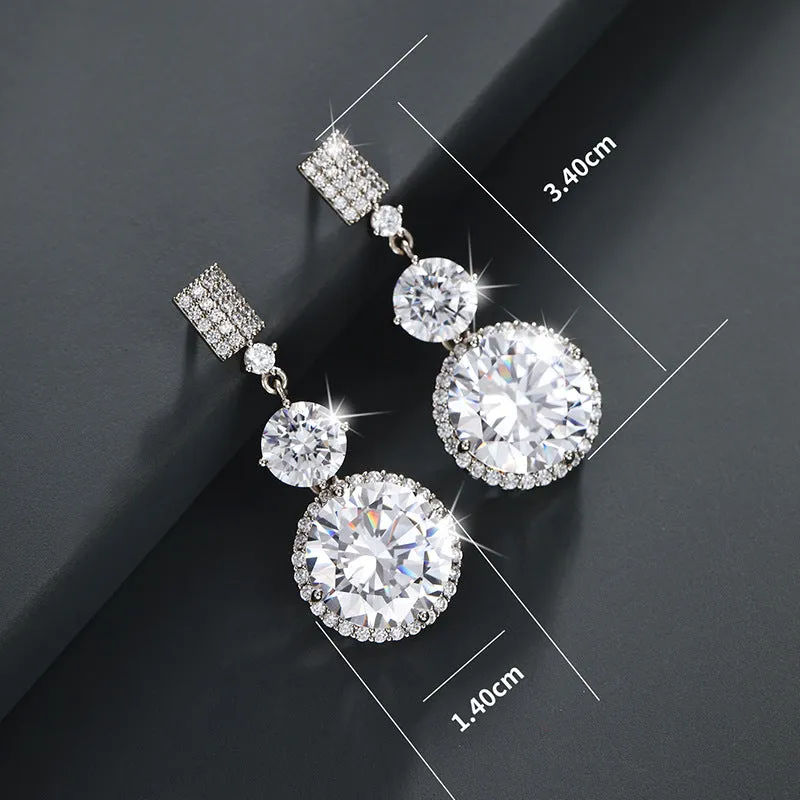 Jewelry Full Diamond Super Flash Earrings High-end Light Luxury Fashion Retro Earrings Temperament New Long Earrings for Women