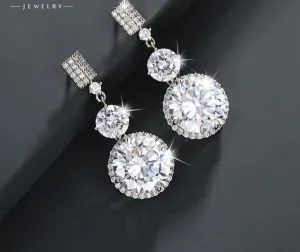 Jewelry Full Diamond Super Flash Earrings High-end Light Luxury Fashion Retro Earrings Temperament New Long Earrings for Women